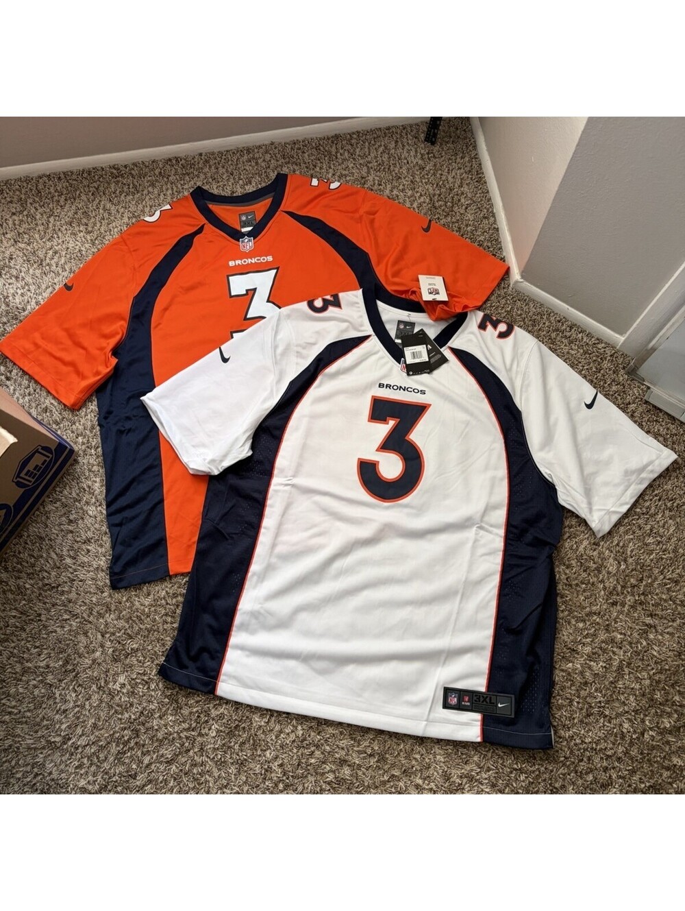 Nike NFL Denver Broncos Russell Wilson Football Jersey Men’s Size 3XL - LOT OF 2